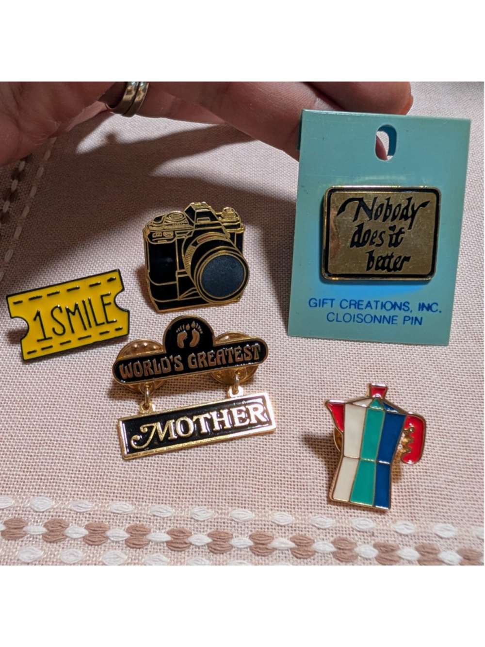 Mixed Enamel Pin Lot Camera Mother Moka Pot Espresso Maker Coffee Novelty Lapel